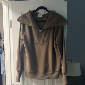 Varley Brown Quarter-Zip Pullover